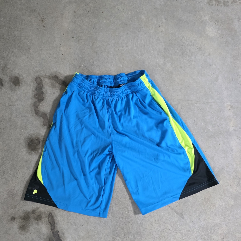 Under Armour Blue and Yellow Athletic Shorts Lightweight Breathable